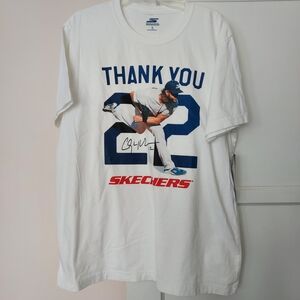 Skechers "Thank You 22" Clayton Kershaw Commemorative T-shirt LA Dodgers Rare